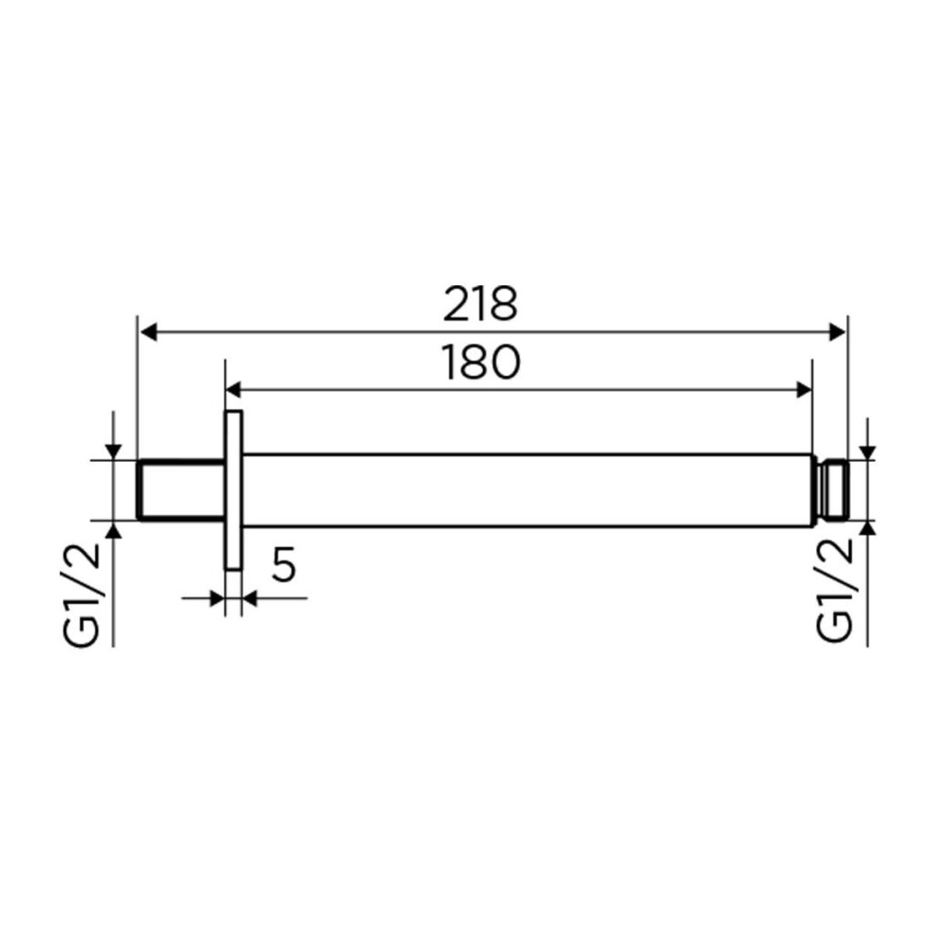 Niagara Observa Square Ceiling Arm - Brushed Brass 220mm - Image 2