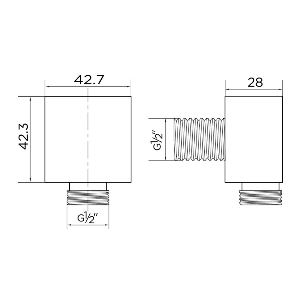 Niagara Square Shower Outlet - Brushed Brass - 9361BRS - Image 2