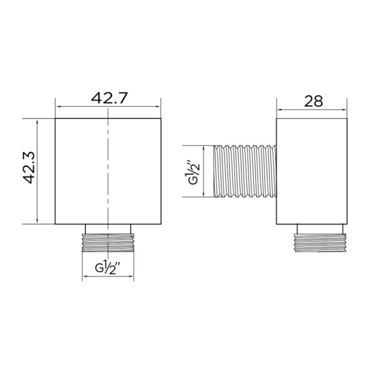 Niagara Square Shower Outlet - Brushed Brass - 9361BRS - Image 2