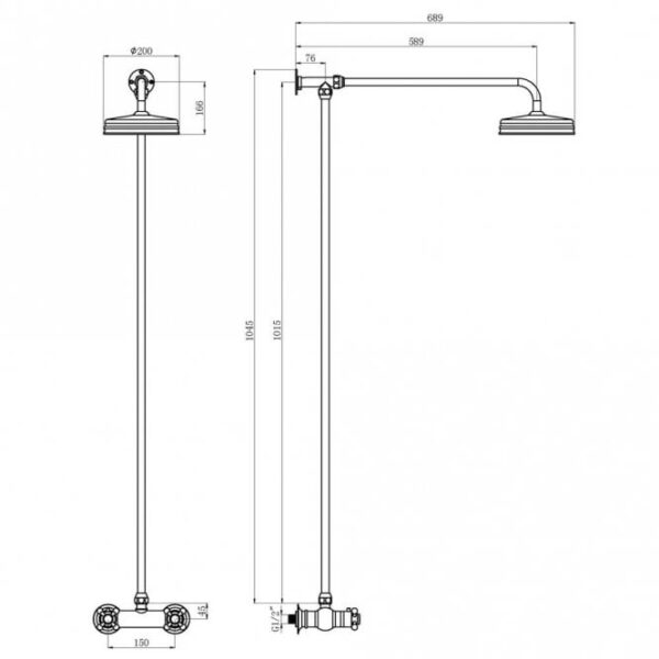 Brushed Brass Traditional Thermostatic Shower Valve - Image 2