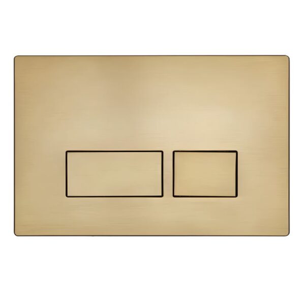 Square Dual Flush Plate - Brushed Brass