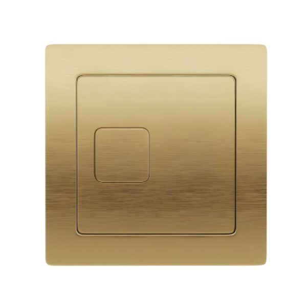 Cable Operated Dual Flush Push Button Brushed Brass Square