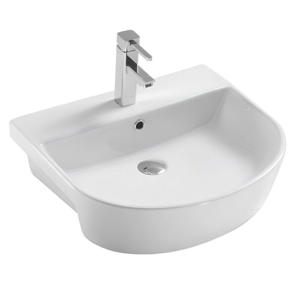 Cilantro Semi-Recessed Basin 555mm Wide - 1 Tap Hole