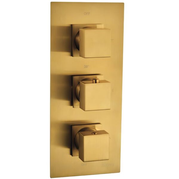 Niagara Observa Square Triple Valve - Brushed Brass