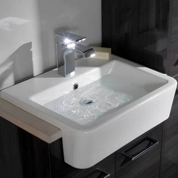 Roper Rhodes Geo 1 Taphole Semi Countertop Basin White - Image 2