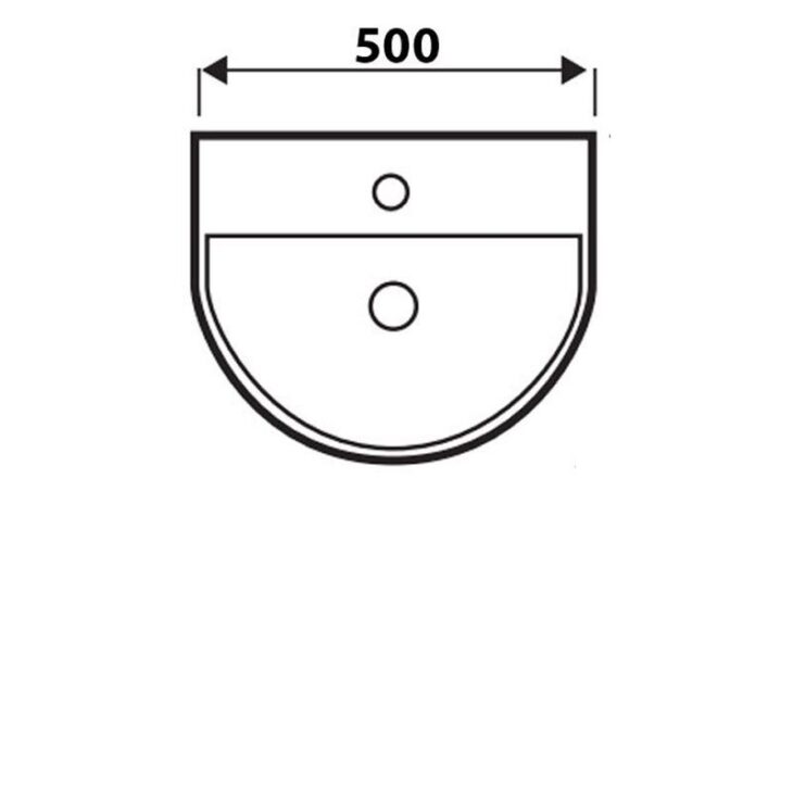 Kartell Kameo Slim Basin with Semi Pedestal 1 Tap Hole - Various Sizes - Image 2