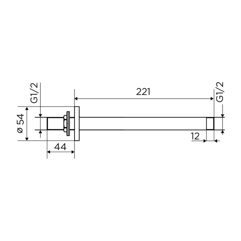 Niagara Equate Brushed Brass Round Ceiling Shower Arm - Image 2