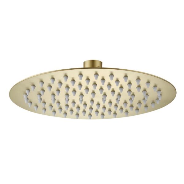 Highlife 200 Round Brushed Brass Rainfall Slim Shower Head