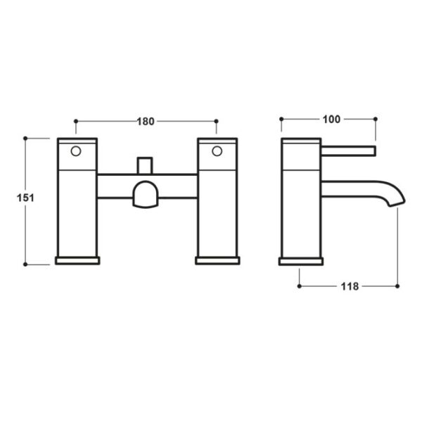 Synergy Studio G Bath Shower Mixer - Brushed Brass - Image 2