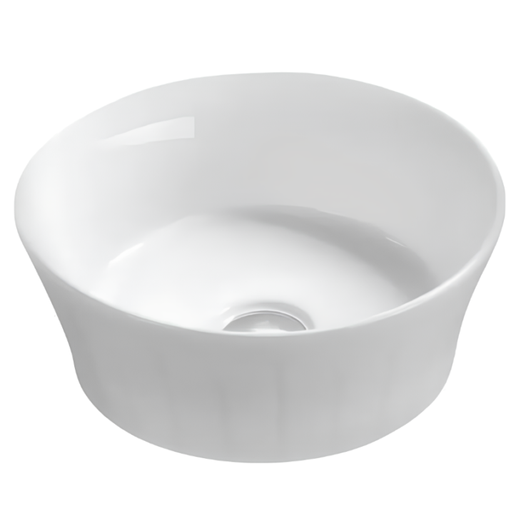 Nuie Vessels Round Sit-On Countertop Basin 360mm Wide - 0 Tap Hole