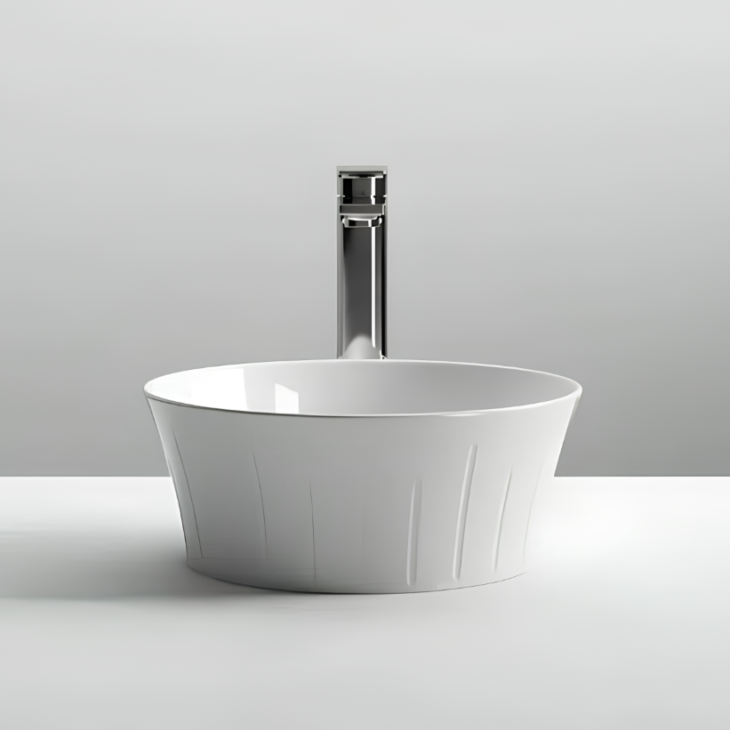 Nuie Vessels Round Sit-On Countertop Basin 360mm Wide - 0 Tap Hole - Image 2