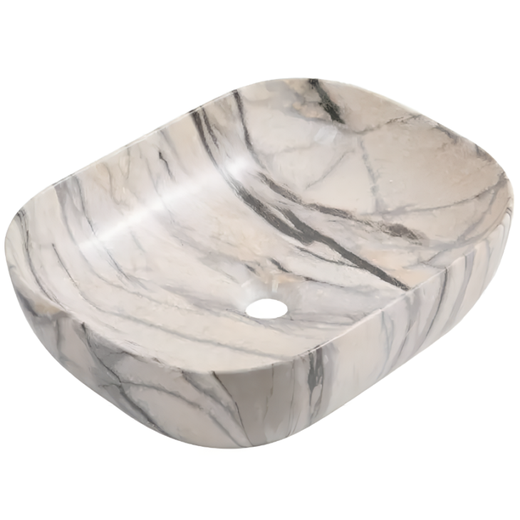 Eternia 500mm Rectangular Countertop Basin Cream Marble