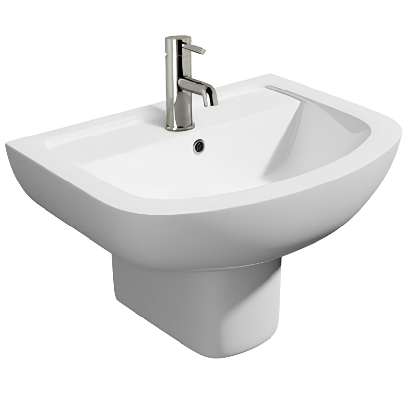 Kartell Studio 550mm 1th Basin with Semi Pedestal