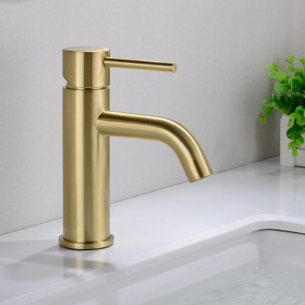 Studio G Cold Start Mono Basin Mixer Tap & Waste - Brushed Brass - Image 2