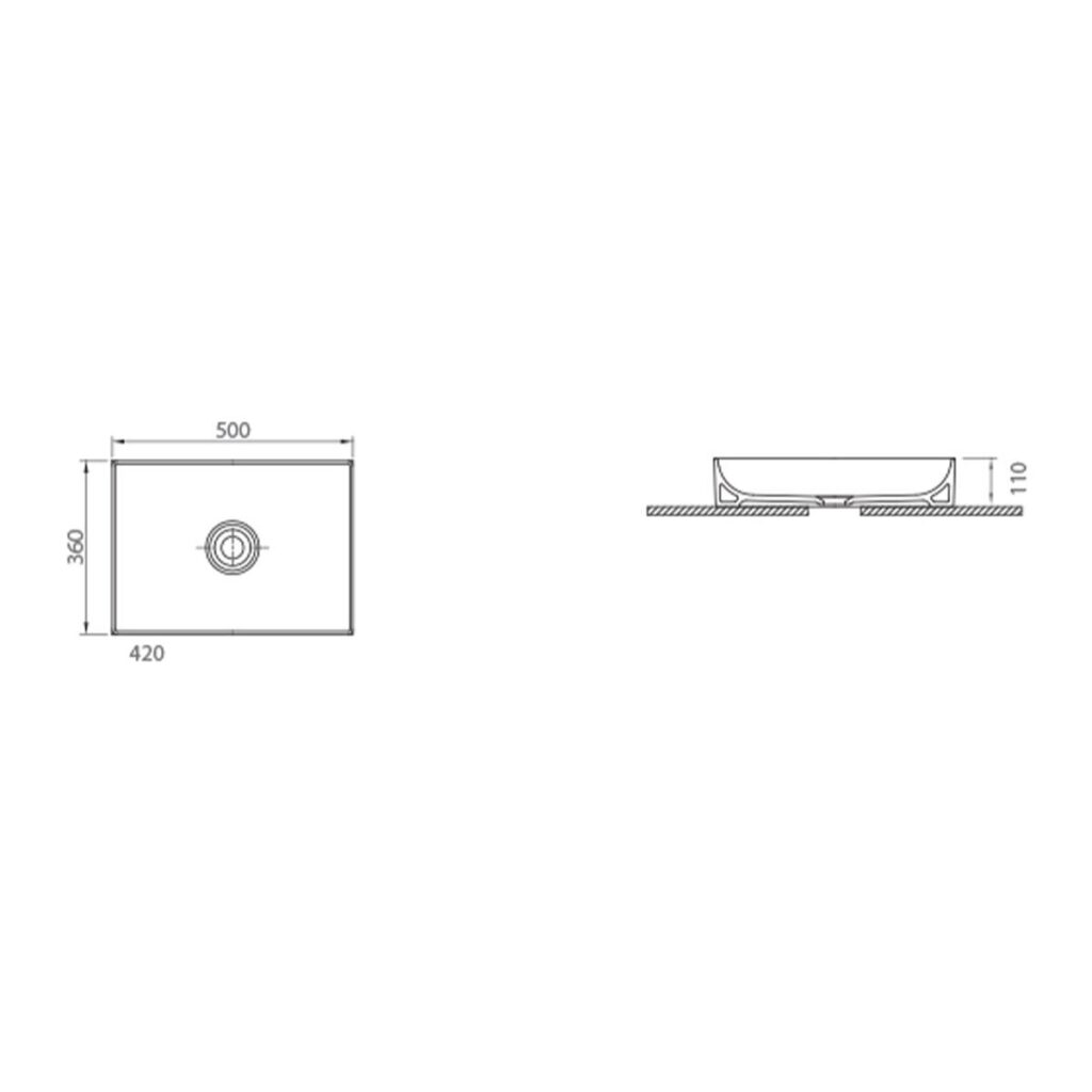 Sognare Stance White Countertop Basin 500mm - Image 4