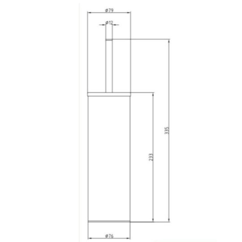 Wall Mounted Toilet Brush & Holder Brushed Brass - Image 2