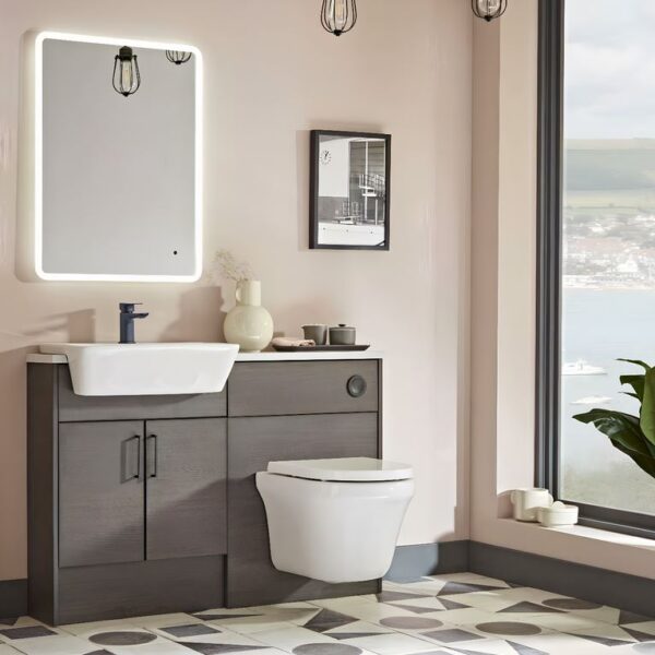 Aerial 495mm Comfort Height White Wall Hung Toilet With Soft Close Seat - Image 2