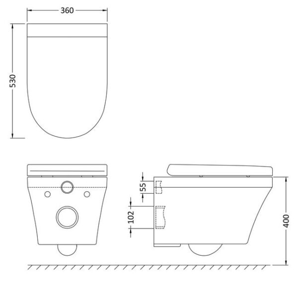 Hudson Reed Luna Wall Hung Toilet Pan and Soft Close Toilet Seat - Image 4