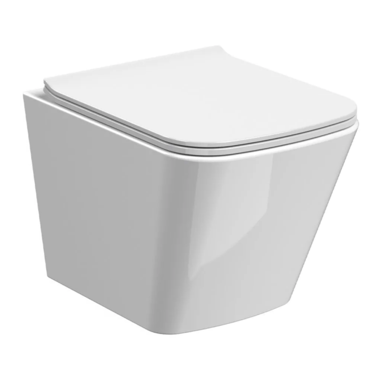Nuie Ava Rimless Wall Hung Square Toilet & Soft Close Seat