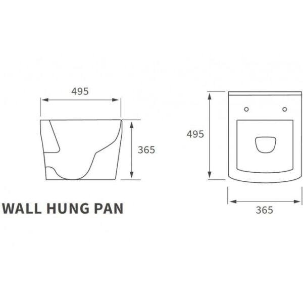 AquaVolere Rimless Wall Hung WC & Soft Close Seat - Image 2