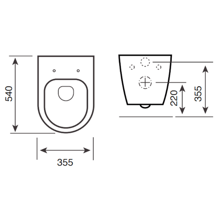 Kartell K-Vit Eklipse Round Wall Hung Pan & Soft Close Seat - Image 2