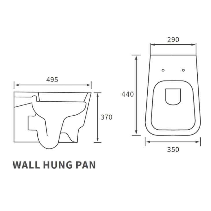 Amyris Wall Hung WC Toilet & Soft Close Seat - Image 2