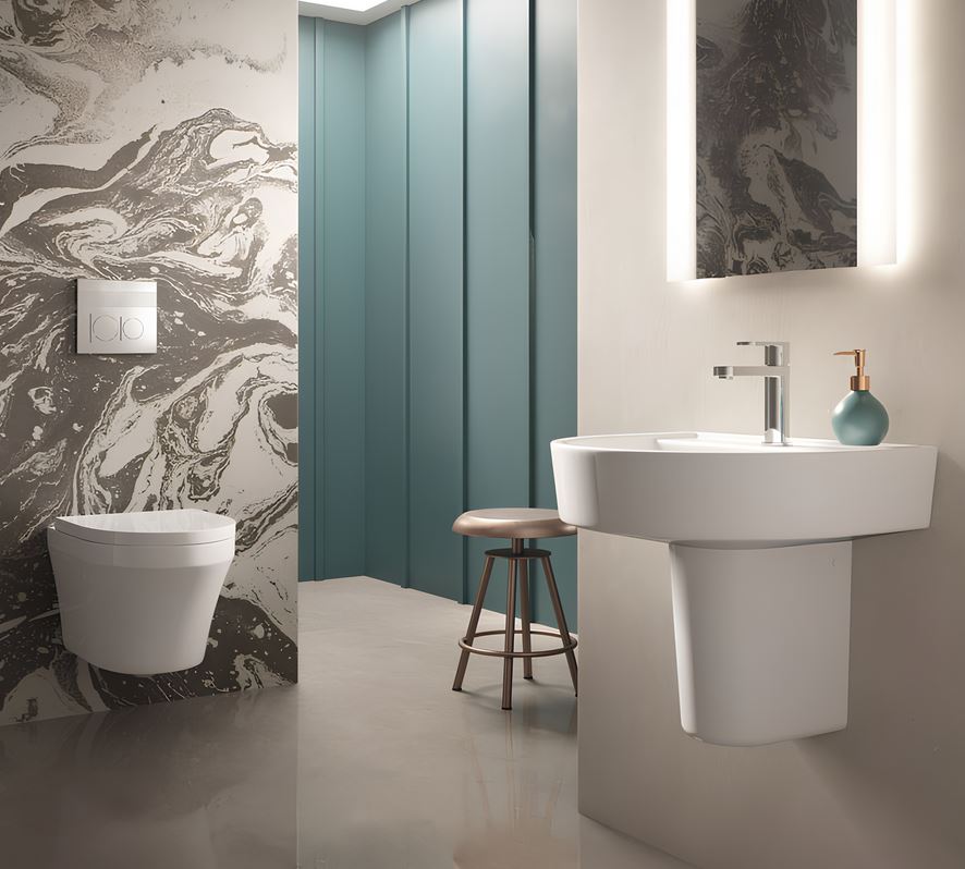 Hudson Reed Luna Wall Hung Toilet Pan and Soft Close Toilet Seat - Image 2
