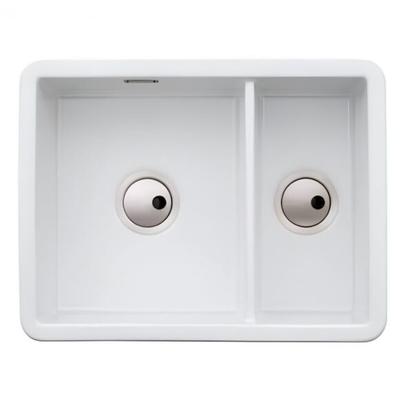 Abode Sandon 1.5B Ceramic Undermount/Inset Kitchen Sink – White