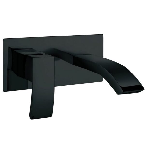 Descent Wall Mounted Basin Mixer - Matt Black
