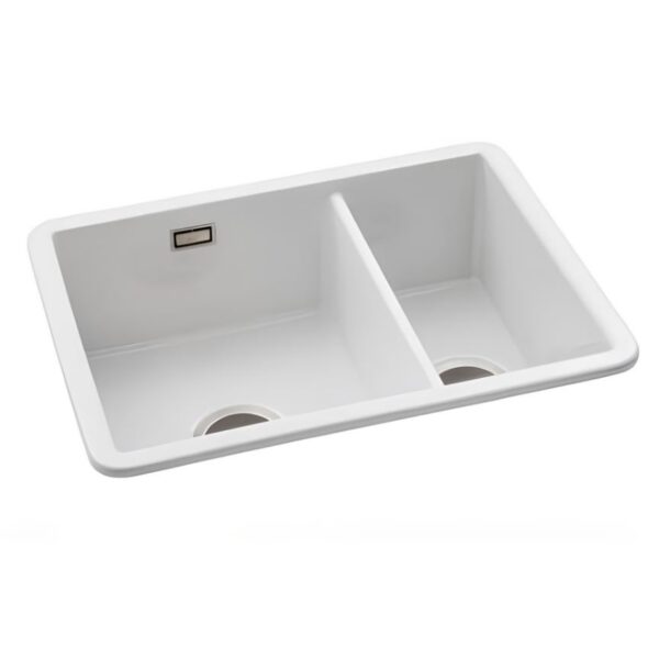 Abode Sandon 1.5B Ceramic Undermount/Inset Kitchen Sink – White - Image 4