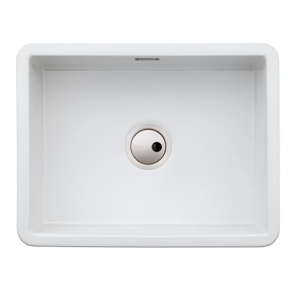 Abode Sandon Large 1B Ceramic Undermount/Inset Kitchen Sink – White