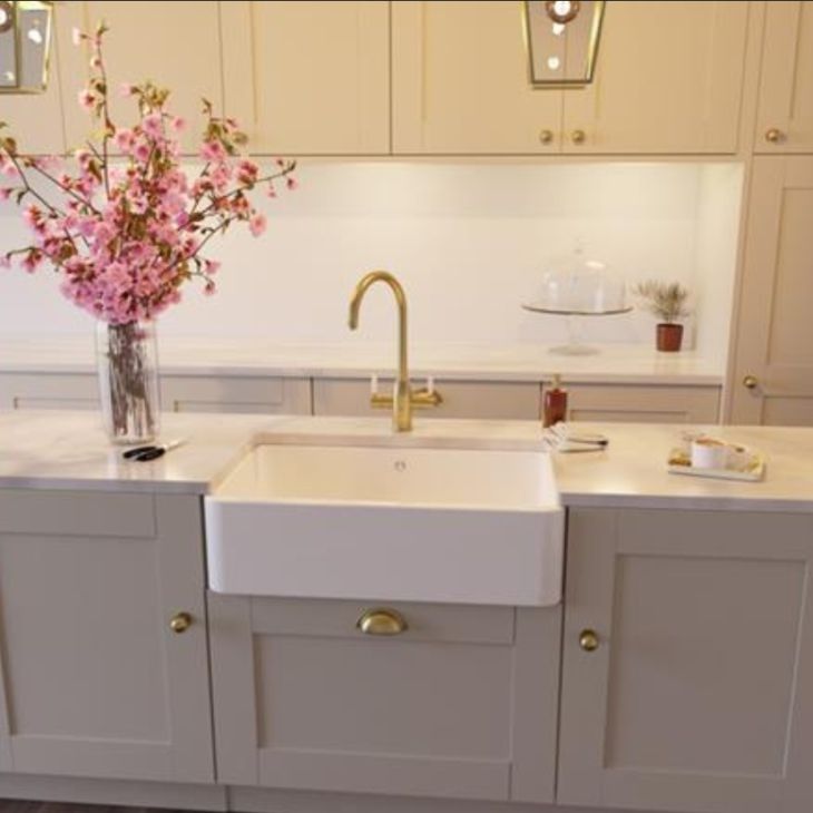 Abode Provincial Large 1.0 Bowl Undermount Kitchen Sink - White - Image 2