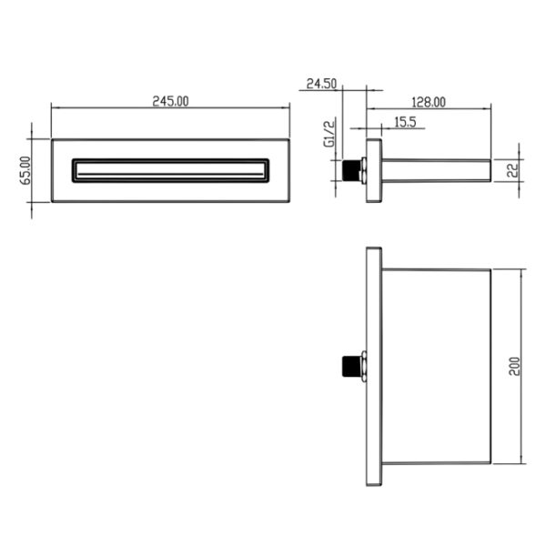 Wall Mounted Waterfall Bath Filler Tap - Chrome - Image 3