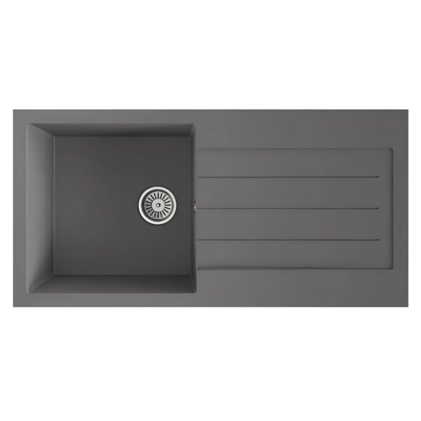 Ellsi Comite Single Bowl Inset 1000 x 500 Matt Grey Reversible Kitchen Sink