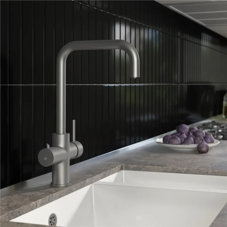 Ellsi 3 in 1 Boiling Hot Water Kitchen Sink Mixer Tap Gunmetal - Image 2