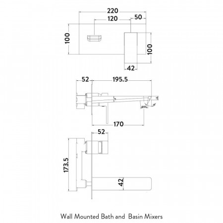 Muro Wall Mounted Bath Mixer - Brushed Brass - Image 2