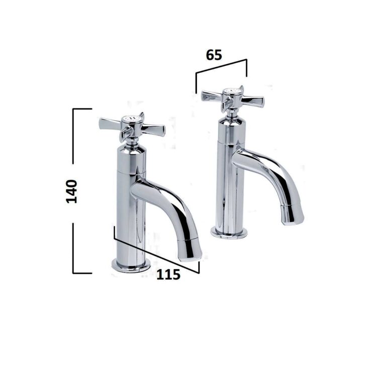 Tavistock Cheltenham Basin Taps TCM70 - Chrome - Image 2