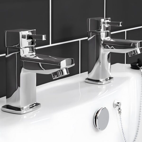 Sognare Forme Chrome Pair Of Basin Taps - Image 2