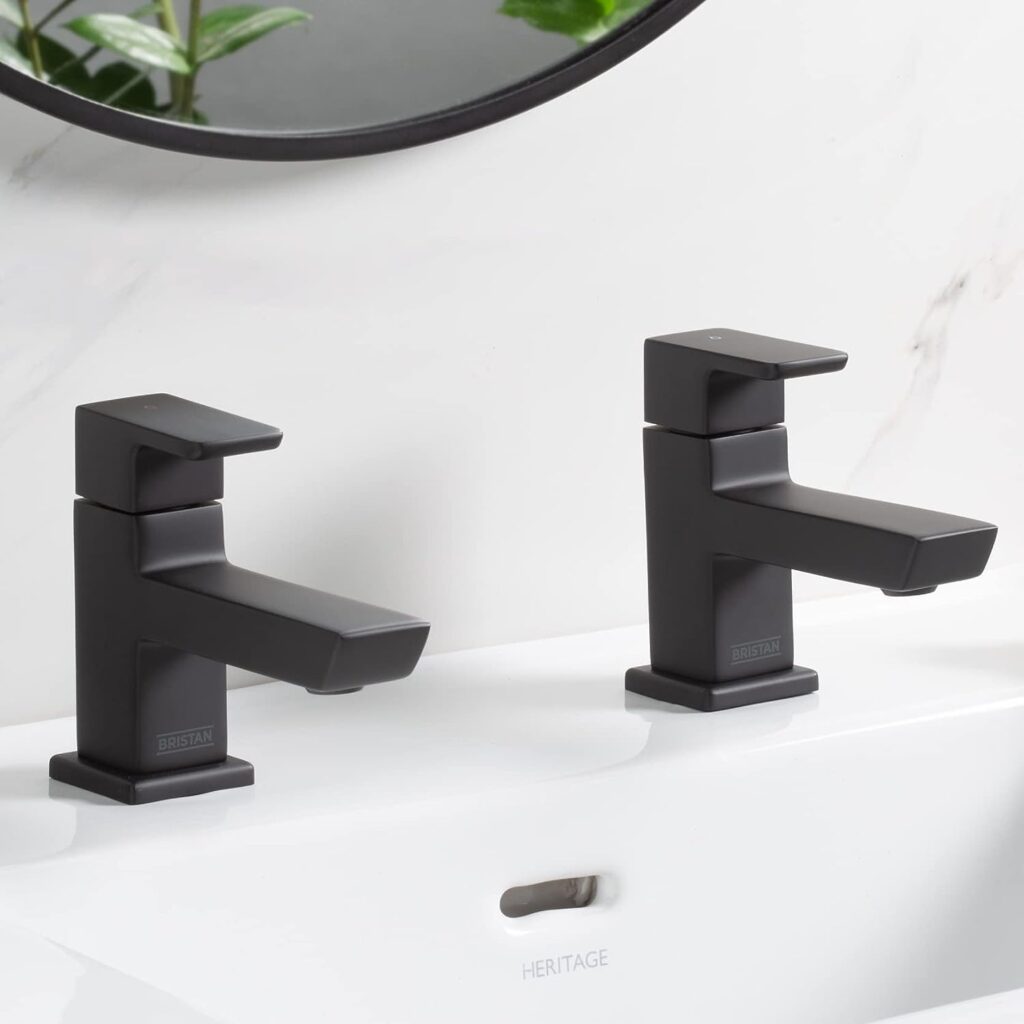 Bristan Cobalt Basin Pillar Taps (COB 1/2 BLK) - Matt Black - Image 6