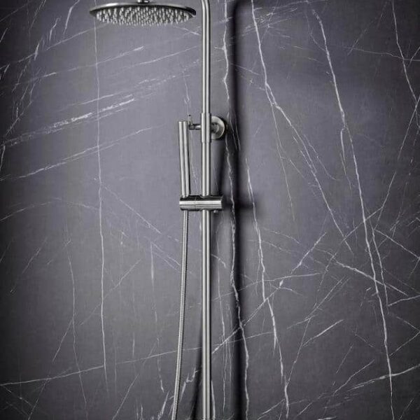 Core Chrome Round Rigid Riser Mixer Shower - Image 2