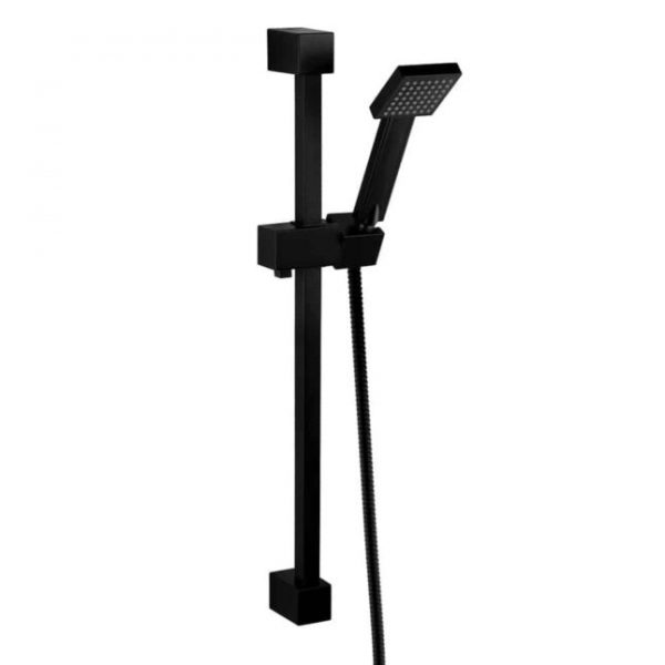 Square Matt Black Thermostatic Bar With Shower Slider Kit - Image 5