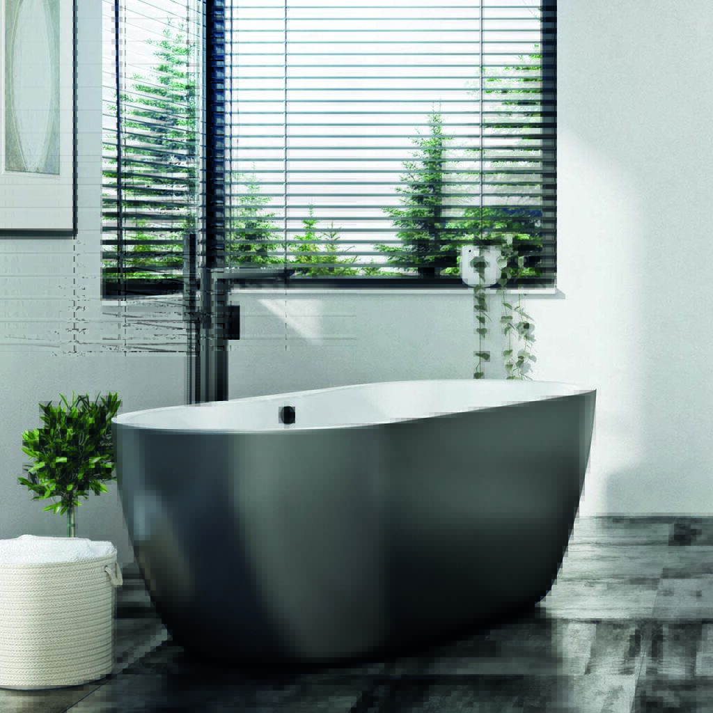 Muro Freestanding Bath Shower Mixer - Matt Black - Image 3