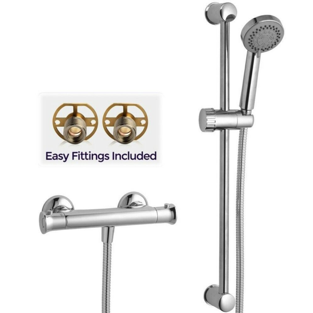 Tidy Round Chrome Exposed Thermostatic Shower Kit
