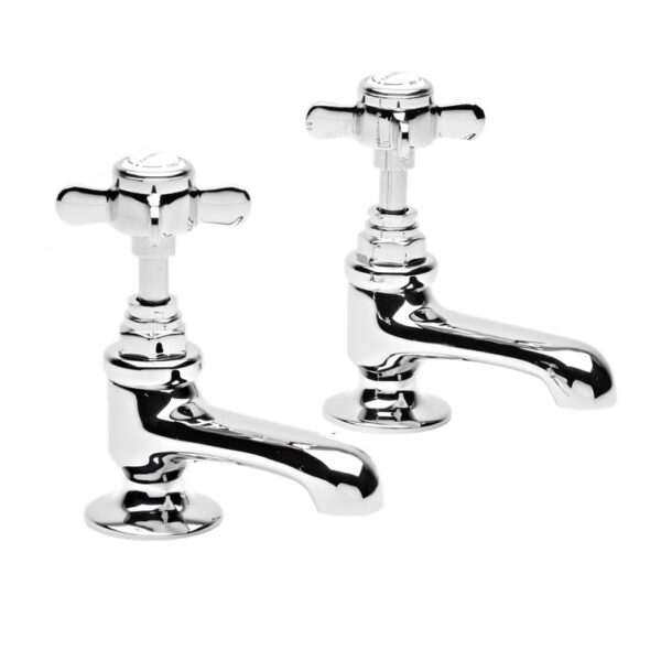 Tavistock Varsity Pair Of Basin Taps - Chrome