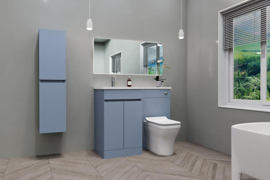 Demin Blue Combination Furniture - L Shape With Tall Unit Option - Image 2