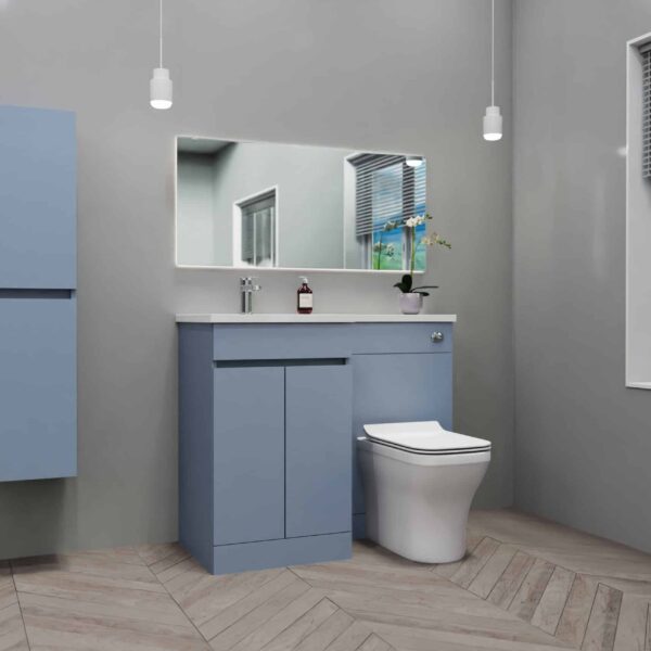 Demin Blue Combination Furniture - L Shape With Tall Unit Option - Image 2