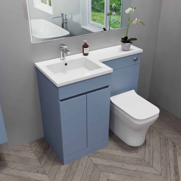Demin Blue Combination Furniture - L Shape With Tall Unit Option - Image 3