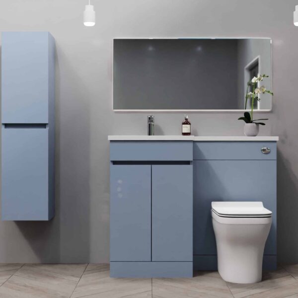 Demin Blue Combination Furniture - L Shape With Tall Unit Option - Image 4