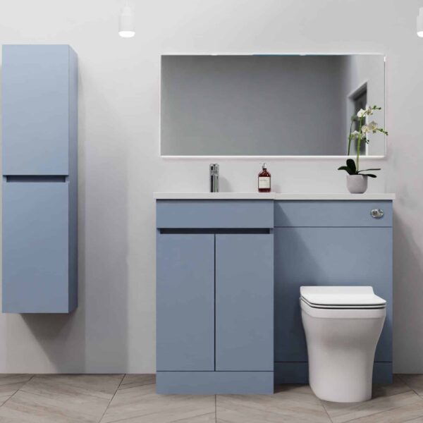 Demin Blue Combination Furniture - L Shape With Tall Unit Option - Image 5