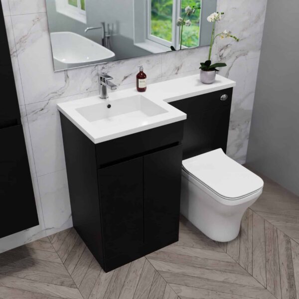 Matt Black Combination Unit - L Shape With Tall Unit Option - Image 4